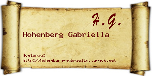Hohenberg Gabriella névjegykártya